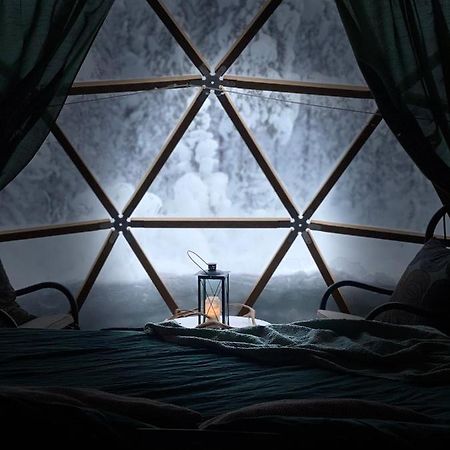 Aurora Igloo Fireplace-Heated Tents In A Secret Forest With Private Jacuzzi And Shared Sauna Bathroom And Dog Friendly Рованиеми Екстериор снимка